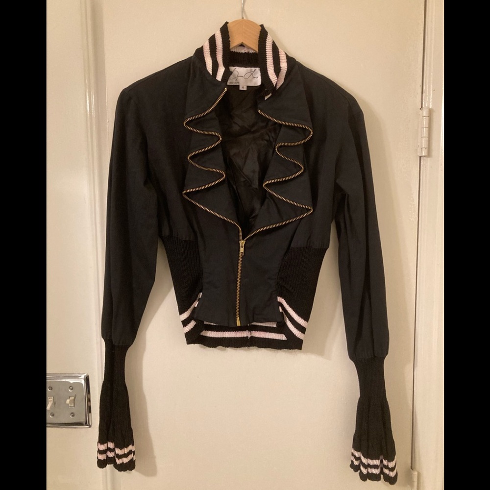 Vintage Byron Lars New York Ruffled Lapel Jacket. Extremely Rare, Black.